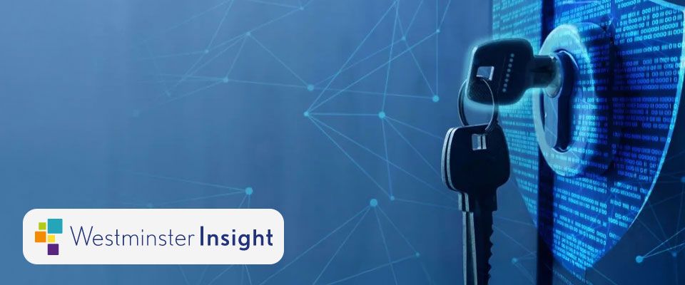 A computer screen displays a key on its surface, representing digital access or security.